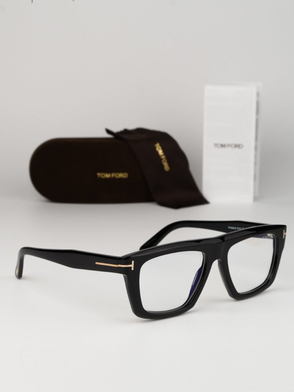 Tom Ford Women Eyeglasses Black Blue Block Rectangle FT6059-B 001 NEW AUTHENTIC